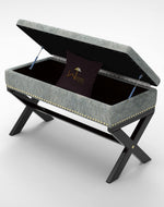 Bloomart Magazine Rectangular Shape Solid Wood Bench with Storage in Ottoman Style for Entryway or Living Room