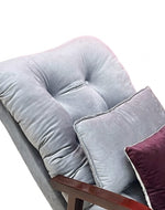 Bloomart Fleecy Handmade With Comfortable Cushion Backrest Rocking Chair ( Walnut Finish )