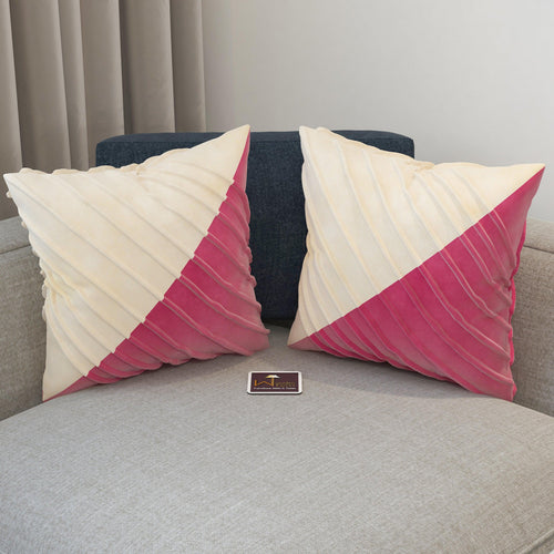 Fabrahome Abstract Square Velvet Fabric Cushion Cover Set of 2 ( Multicolor ) - Bloomart