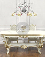 Royal Teak Wood 6 Seater Dining Table Set - WoodenTwist