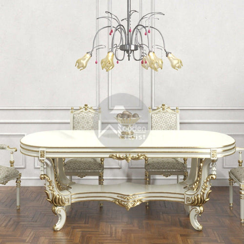 Royal Teak Wood 6 Seater Dining Table Set - WoodenTwist