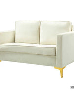 Bloomart Avión Solid Wood Loveseat 2-Seater Bench with Two Cushions
