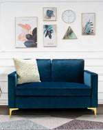 Bloomart Avión Solid Wood Loveseat 2-Seater Bench with Two Cushions - Bloomart