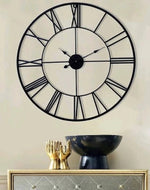 Black Roman Metal Wall Clock 24Inch