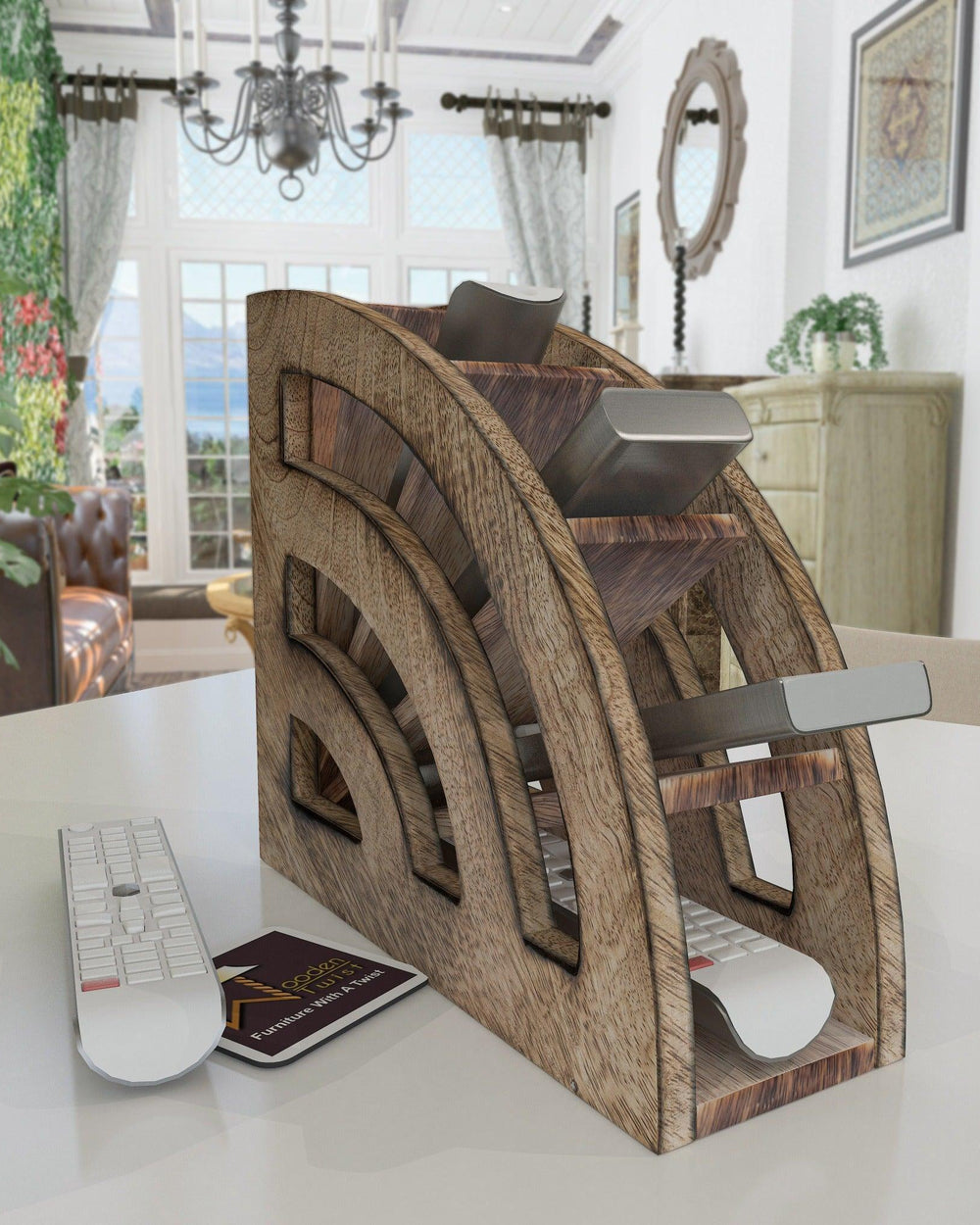 Wooden Handmade Multipurpose Storage Stand Remote Stand Holder - Bloomart
