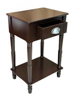 Bloomart Grub Square Shape Mango Wood Carved Round Legs Bedside Table with 1 Drawer & 1 Shelf