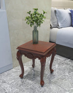 Bloomart Gracious Hand Carved Teak Wood End Table for Home Décor