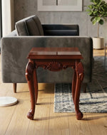 Bloomart Gracious Hand Carved Teak Wood End Table for Home Décor