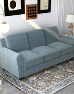 Bloomart Modern Sofa in Grey Velvet Fabric