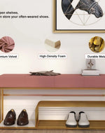Primera Pink Cushion Solid Metal Shoe Rack