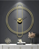 Double Ring Golden Capsule Wall Clock