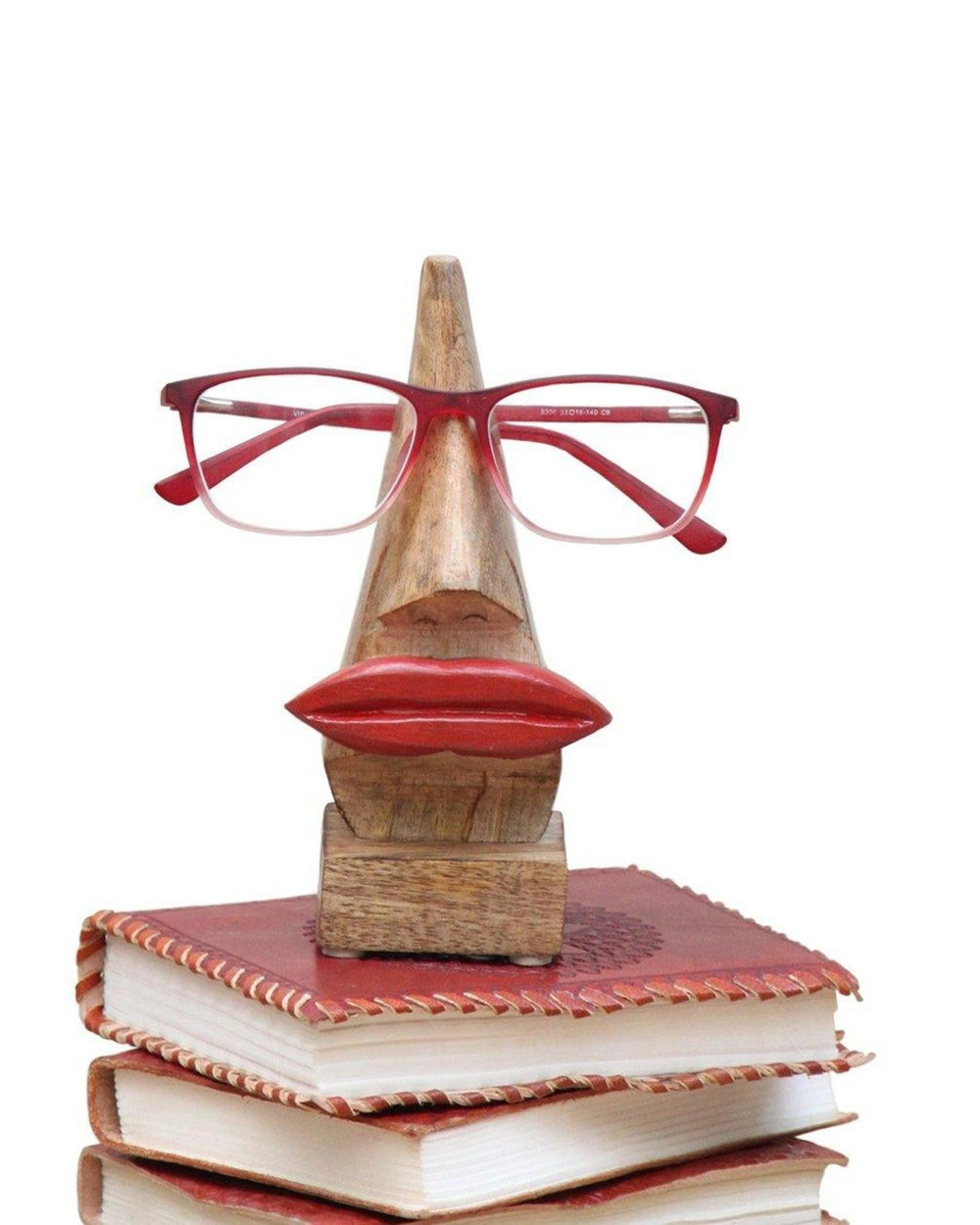 Handcrafted Wooden Nose Shaped Spectacle Holder/ Specs Stand - Bloomart