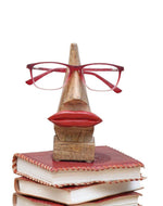 Handcrafted Wooden Nose Shaped Spectacle Holder/ Specs Stand - Bloomart