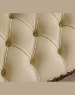 Bloomart Baroque Style Hand Carved Teak Wood Button Tufted Bench (Walnut and Gold Leaf)
