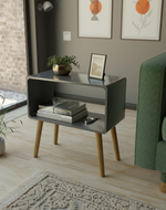 Bloomart Modern Bookcase Nightstand, End Table,Bed Side Table for Small Spaces Magazine Stand with Storage Wooden Bedside, Table, For Living Room/Bedroom