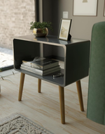 Bloomart Modern Bookcase Nightstand, End Table,Bed Side Table for Small Spaces Magazine Stand with Storage Wooden Bedside, Table, For Living Room/Bedroom