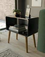 Bloomart Modern Bookcase Nightstand, End Table,Bed Side Table for Small Spaces Magazine Stand with Storage Wooden Bedside, Table, For Living Room/Bedroom