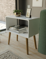 Bloomart Modern Bookcase Nightstand, End Table,Bed Side Table for Small Spaces Magazine Stand with Storage Wooden Bedside, Table, For Living Room/Bedroom
