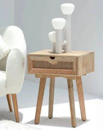 Bloomart Deszly Elegant Modern Bedside Table with Foldable Legs and 1 Spacious Storage Drawer Rustic Side Table