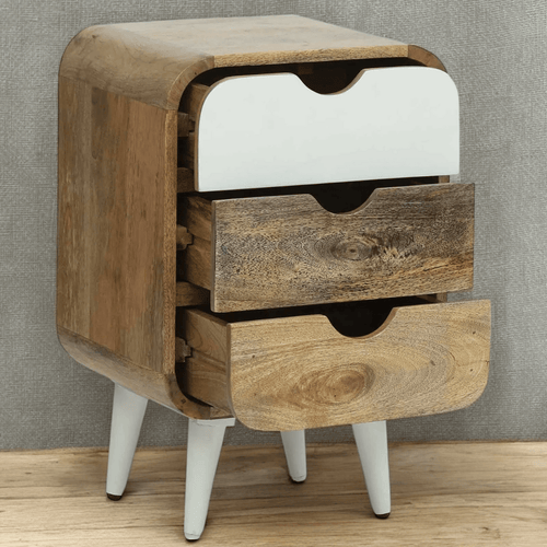 Bloomart Solivne Nightstand Bedside Table with 3 Spacious Storage Drawers for Bedroom & Living Room