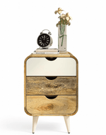 Bloomart Solivne Nightstand Bedside Table with 3 Spacious Storage Drawers for Bedroom & Living Room