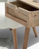 Bloomart Deszly Elegant Modern Bedside Table with Foldable Legs and 1 Spacious Storage Drawer Rustic Side Table