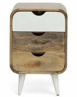 Bloomart Solivne Nightstand Bedside Table with 3 Spacious Storage Drawers for Bedroom & Living Room