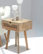Bloomart Deszly Elegant Modern Bedside Table with Foldable Legs and 1 Spacious Storage Drawer Rustic Side Table
