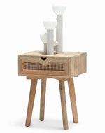 Bloomart Deszly Elegant Modern Bedside Table with Foldable Legs and 1 Spacious Storage Drawer Rustic Side Table