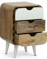 Bloomart Solivne Nightstand Bedside Table with 3 Spacious Storage Drawers for Bedroom & Living Room