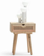 Bloomart Deszly Elegant Modern Bedside Table with Foldable Legs and 1 Spacious Storage Drawer Rustic Side Table