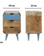Bloomart Solivne Nightstand Bedside Table with 3 Spacious Storage Drawers for Bedroom & Living Room