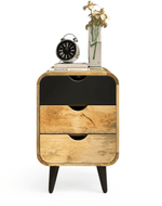 Bloomart Solivne Nightstand Bedside Table with 3 Spacious Storage Drawers for Bedroom & Living Room
