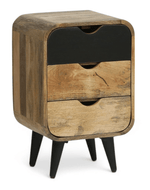 Bloomart Solivne Nightstand Bedside Table with 3 Spacious Storage Drawers for Bedroom & Living Room