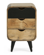 Bloomart Solivne Nightstand Bedside Table with 3 Spacious Storage Drawers for Bedroom & Living Room