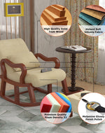 Recliner Wooden Rocking Chair with Footrest