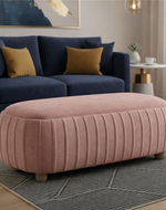Bloomart  Modern Blush Upholstered Boucle Fabric Bench for Living Room & Bedroom