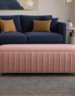Bloomart  Modern Blush Upholstered Boucle Fabric Bench for Living Room & Bedroom