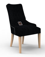 Wooden Button Tufted Teak Wood Dining Chairs ( Set of 2 )