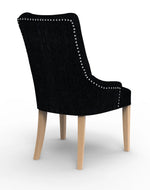 Wooden Twist Crystalline Button Tufted Teak Wood Wingback Chair For Elegant Living Room