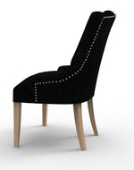 Wooden Button Tufted Teak Wood Dining Chairs ( Set of 2 )