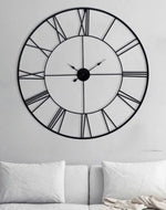 Black Roman Metal Wall Clock 24Inch