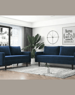 Bloomart Allay Designer Handmade Velvet Fabric Solid Wood Soft & Comfortable Sofa Set - Bloomart