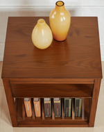 Bloomart Mango Wood & HDHMR End Table with Magazine Rack and Open Storage Shelves – Walnut Finish