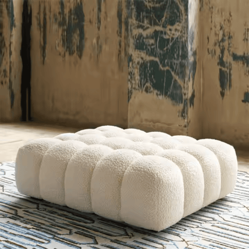 Bloomart Laruz Modern Tufted Design Footrest Pouf & Ottoman Bench In Soft Fabric