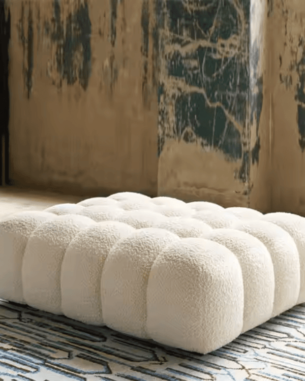 Bloomart Laruz Modern Tufted Design Footrest Pouf & Ottoman Bench In Soft Fabric