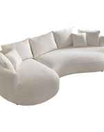 Bloomart Snowy Curved Luxurious Boucle Fabric 3 Seater Sofa with Soft Comfortable Cushions for Modern Living Room