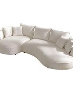 Bloomart Snowy Curved Luxurious Boucle Fabric 3 Seater Sofa with Soft Comfortable Cushions for Modern Living Room
