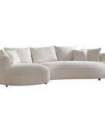 Bloomart Snowy Curved Luxurious Boucle Fabric 3 Seater Sofa with Soft Comfortable Cushions for Modern Living Room