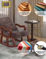 Recliner Wooden Rocking Chair with Footrest